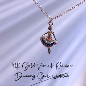18K Gold Vermeil Rainbow 🌈 Zircon Necklace